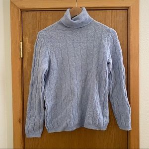 100% Lambswool Turtleneck Ann Taylor Sweater - Baby Denim Blue - Size S